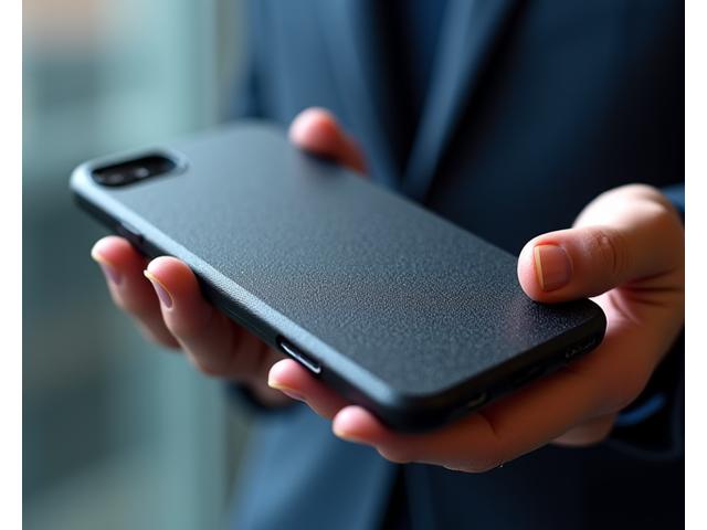 Detailní záběr chytrého zařízení s texturou minerálního pouzdra